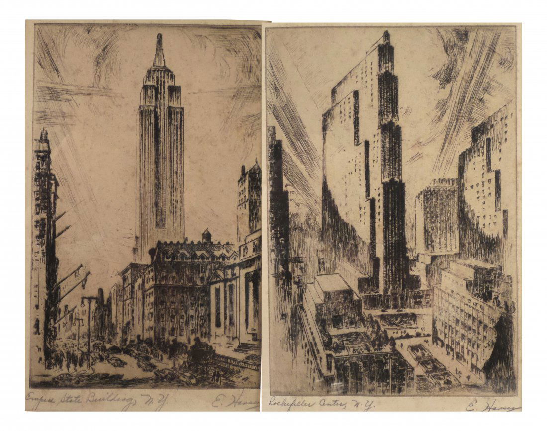 E. Hansen, Two Etchings (1 of 9)