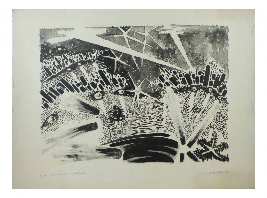 Carewe, Lithograph, Arrive'e d New York (1 of 5)