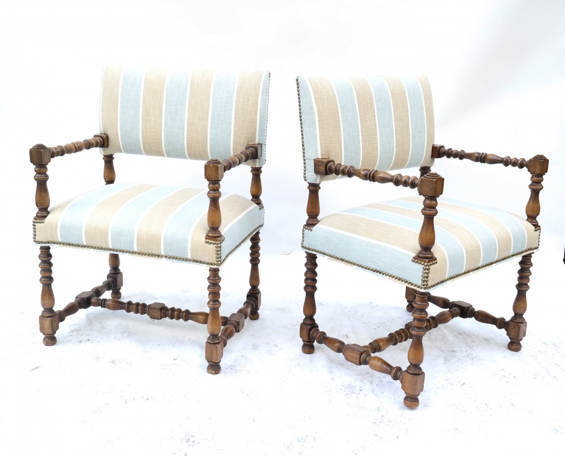 Pair of Barley Twist Armchairs (1 of 5)