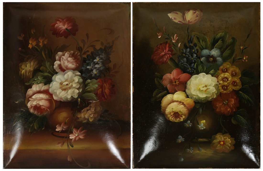 Two Still Lifes, Oils on Panel (1 of 4)