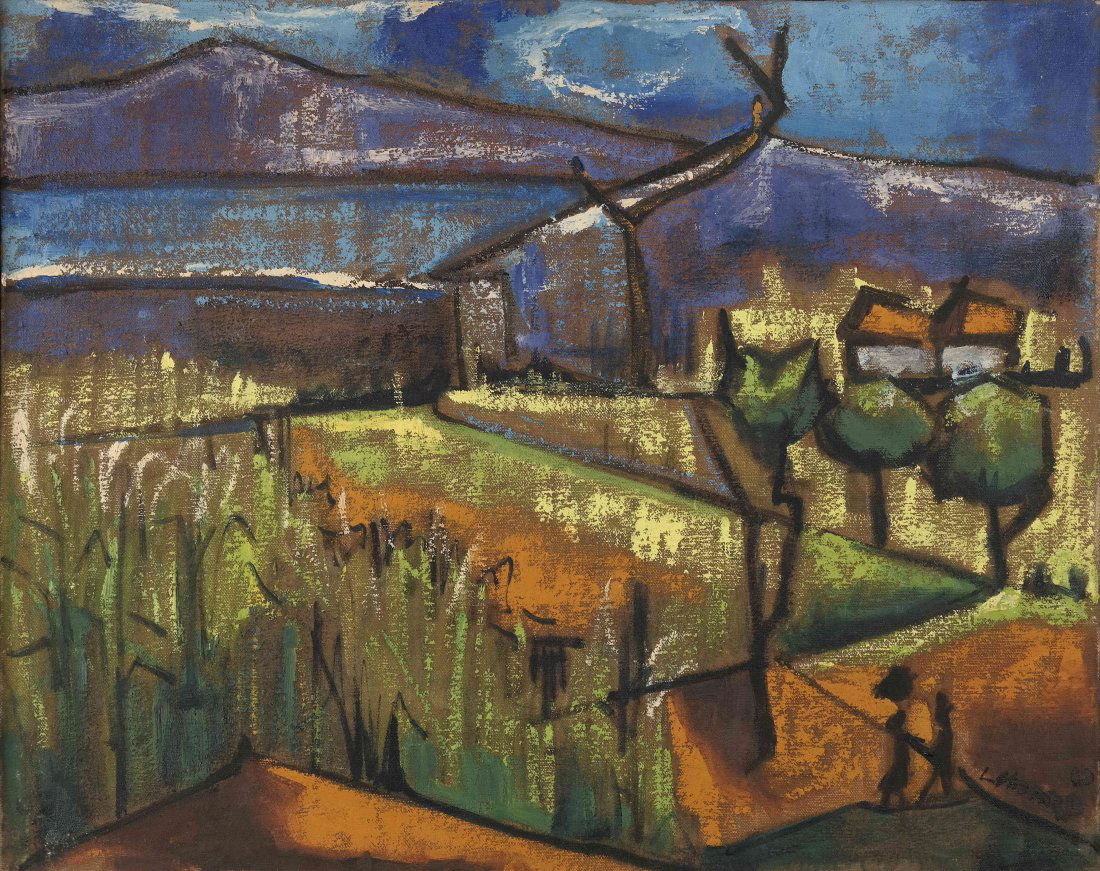 L. Lazard, Landscape, Oil on Canvas (1 of 3)