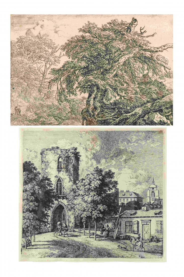 Two Framed Etchings, Landscape (1 of 6)