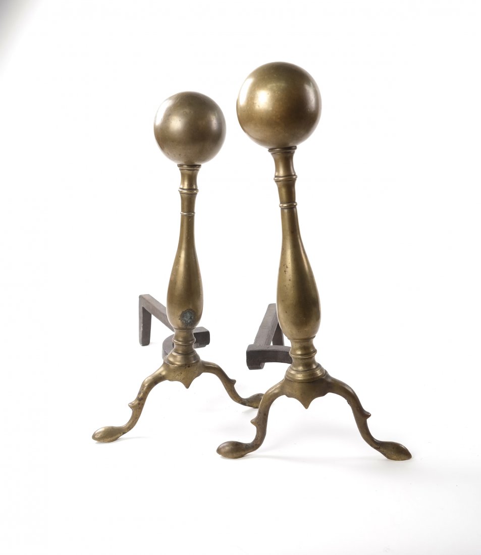 Pair Brass Andirons (1 of 3)