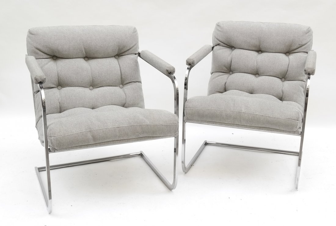Pair Milo Baughman-Style Chairs (1 of 5)