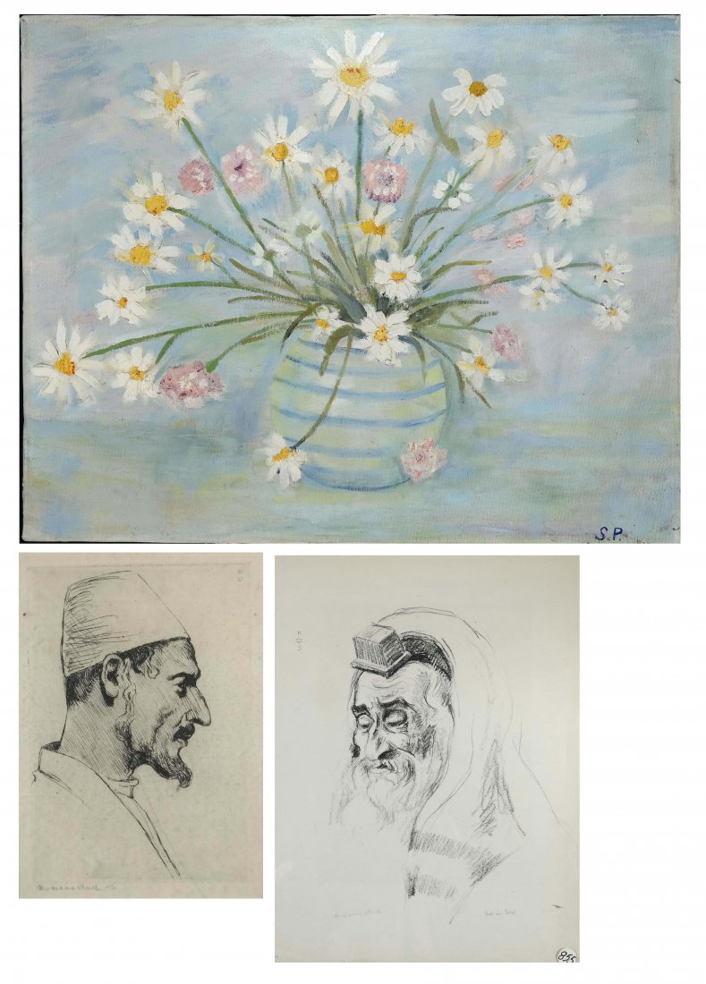 Three Works - Print, Drawing, Painting (1 of 7)