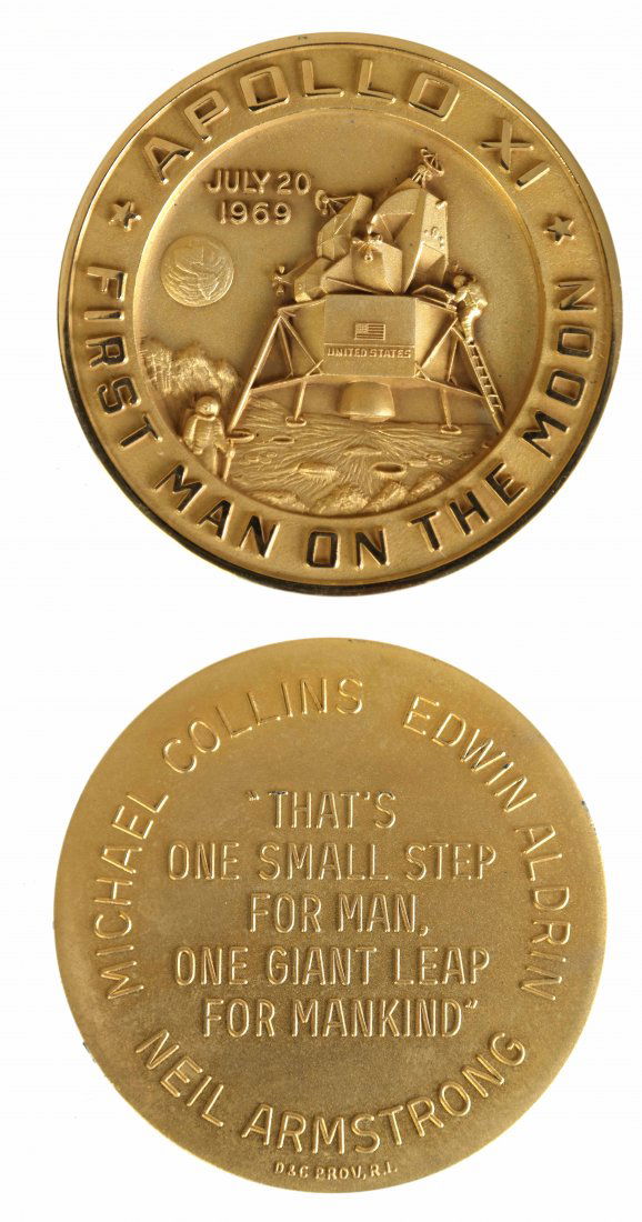 U.S. 1969 Apollo XI Gold-Filled Medal (1 of 5)