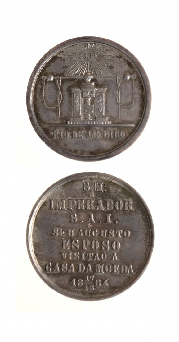 Brazil 1864 Dom Pedro II Silver Medal (1 of 4)