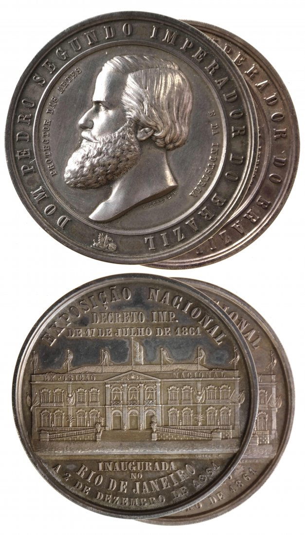 2 Brazil 1861 Dom Pedro II Silver Medals (1 of 7)