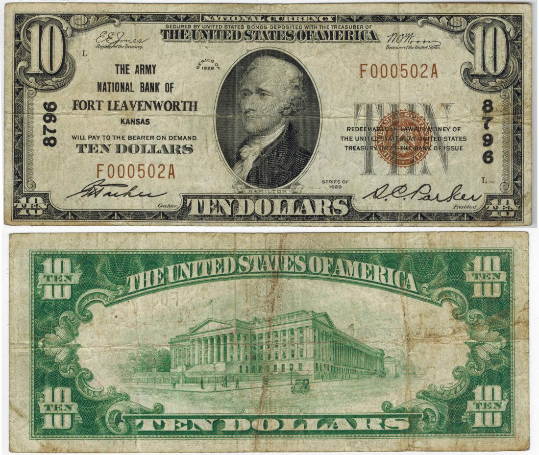 U.S. 1929 $10 National Bank Note (1 of 7)