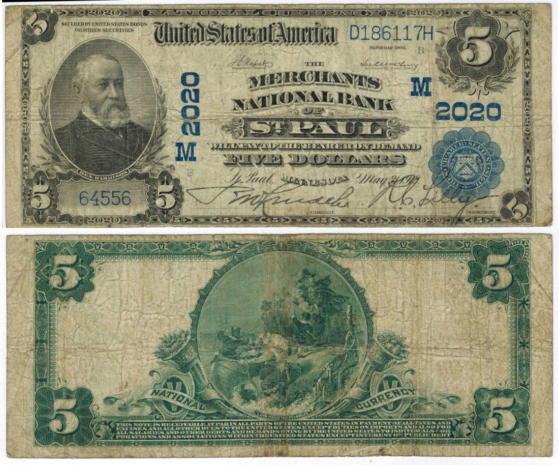 U.S. 1902 $5 National Bank Note (1 of 3)