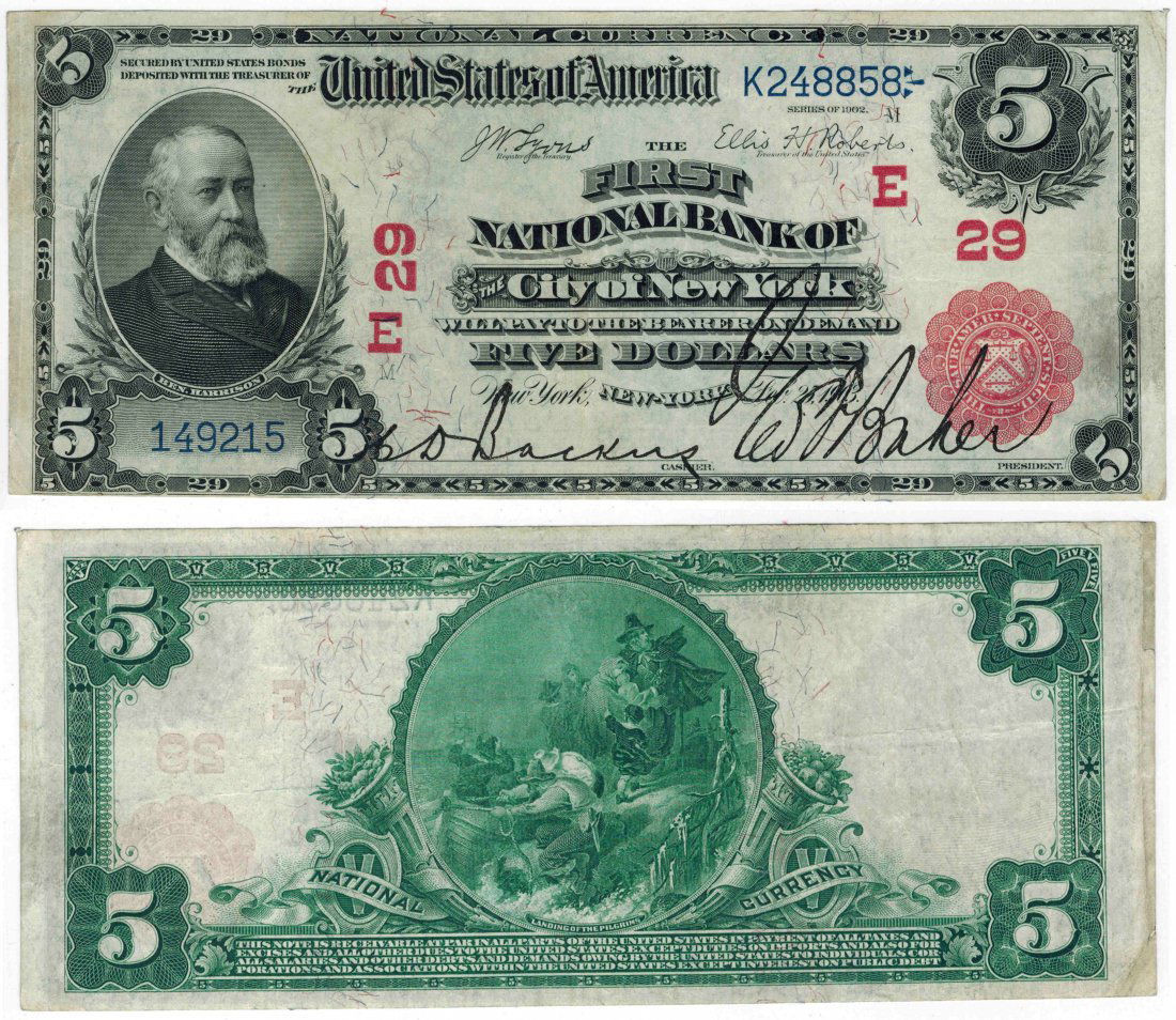 U.S. 1902 $5 National Bank Note (1 of 3)