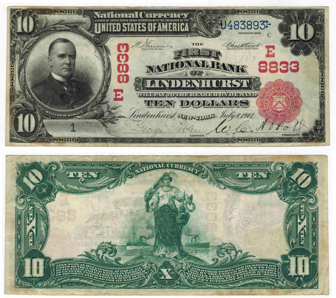 U.S. 1902 $10 National Bank Note (1 of 3)