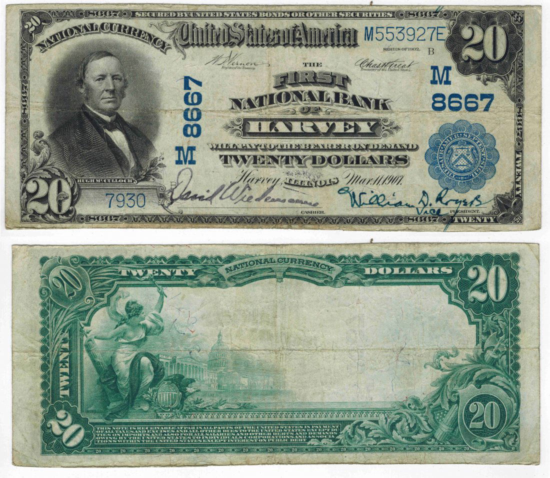 U.S. 1902 $20 National Bank Note (1 of 3)