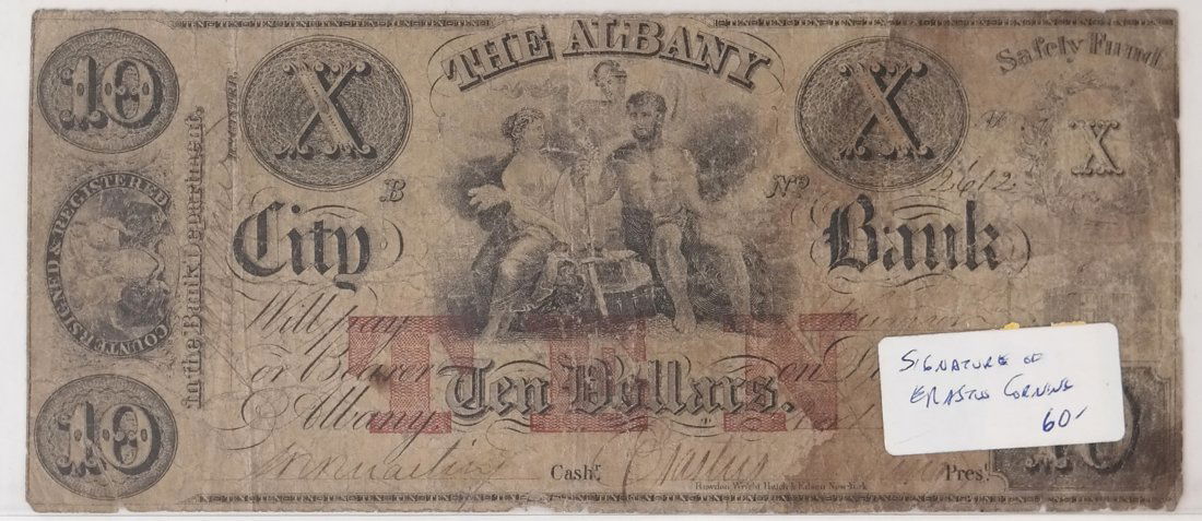 Albany City Bank 1860 $10 Obsolete Note (1 of 2)