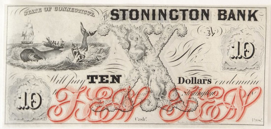 Stonington Bank C1850S $10 Obsolete Note (1 of 2)