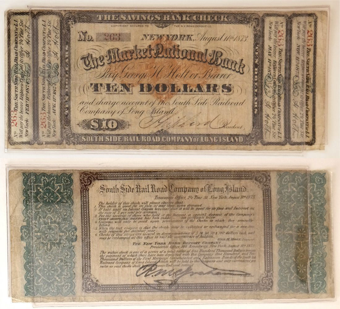 Market Nat'L Bank $10 Savings Bank Check (1 of 3)