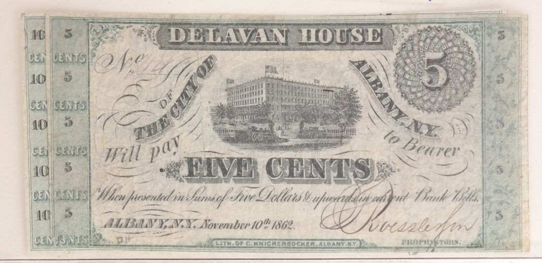 Delavan House 1862 Adv. Scrip Notes (1 of 2)