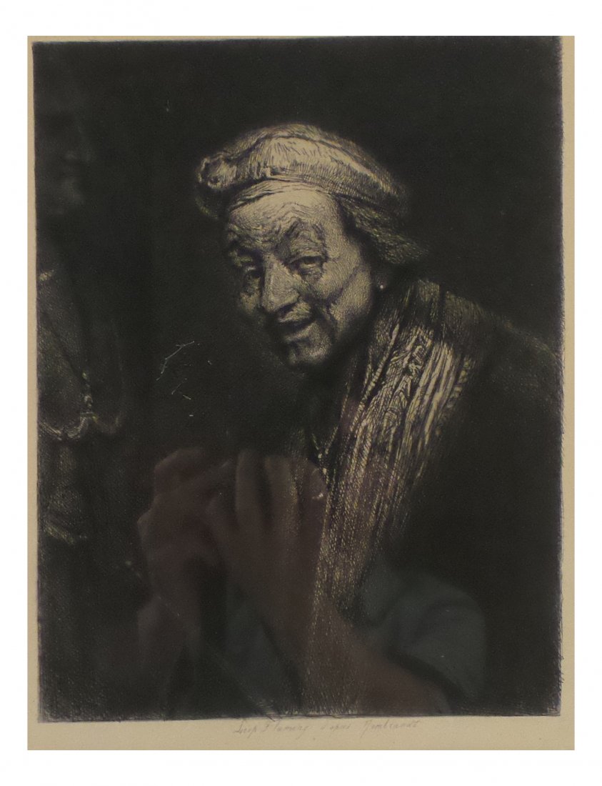 After Rembrandt, Antique Etching (1 of 4)