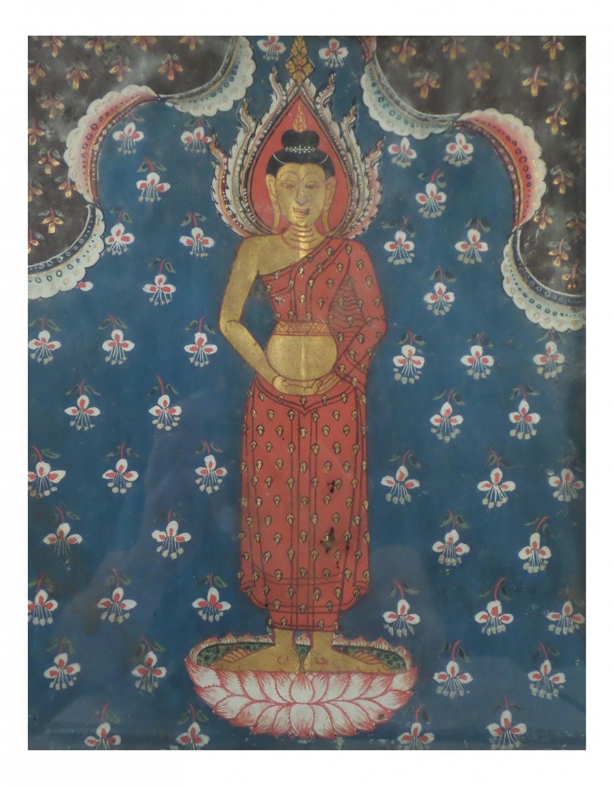 Thai School, Gouache - Buddha (1 of 6)