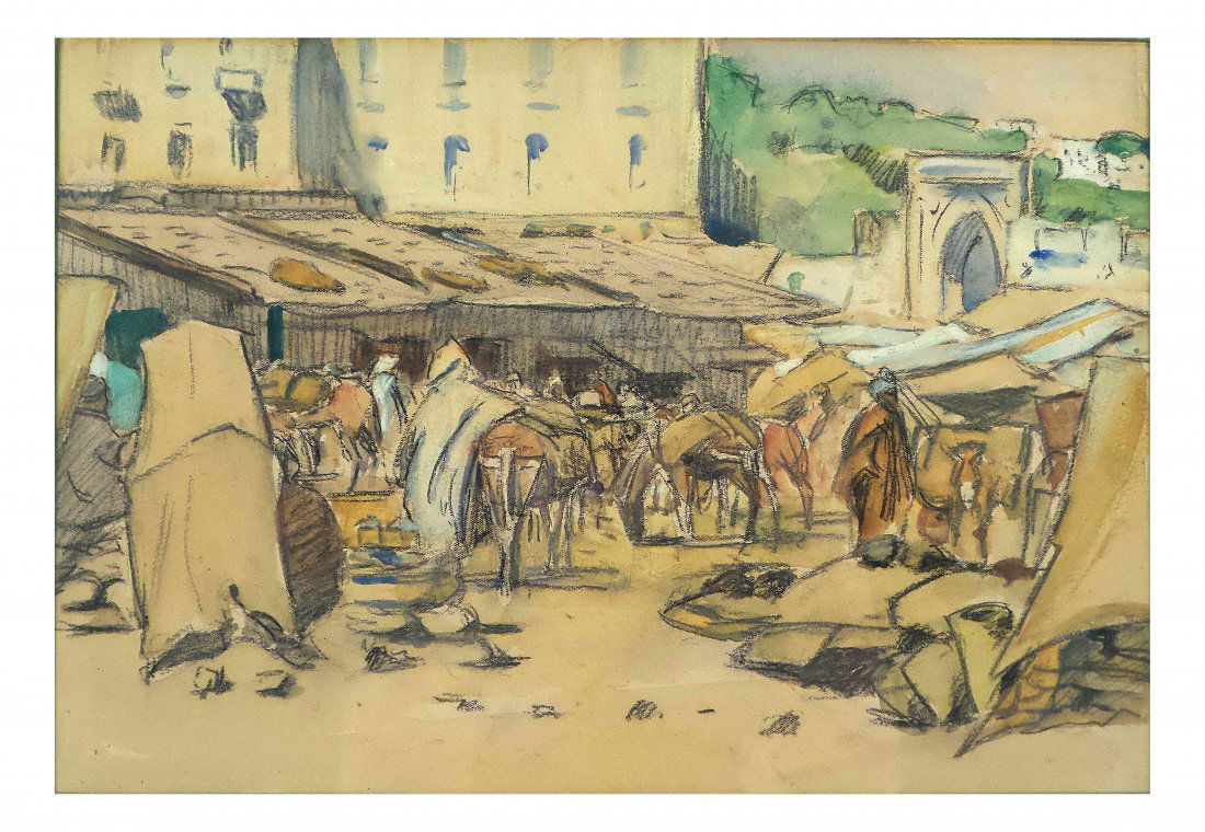 Attrib. H.L. Hildebrandt - Market Scene (1 of 8)