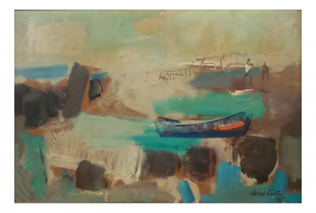 Joseph Kaplan, Oil on Masonite - Boats (1 of 6)