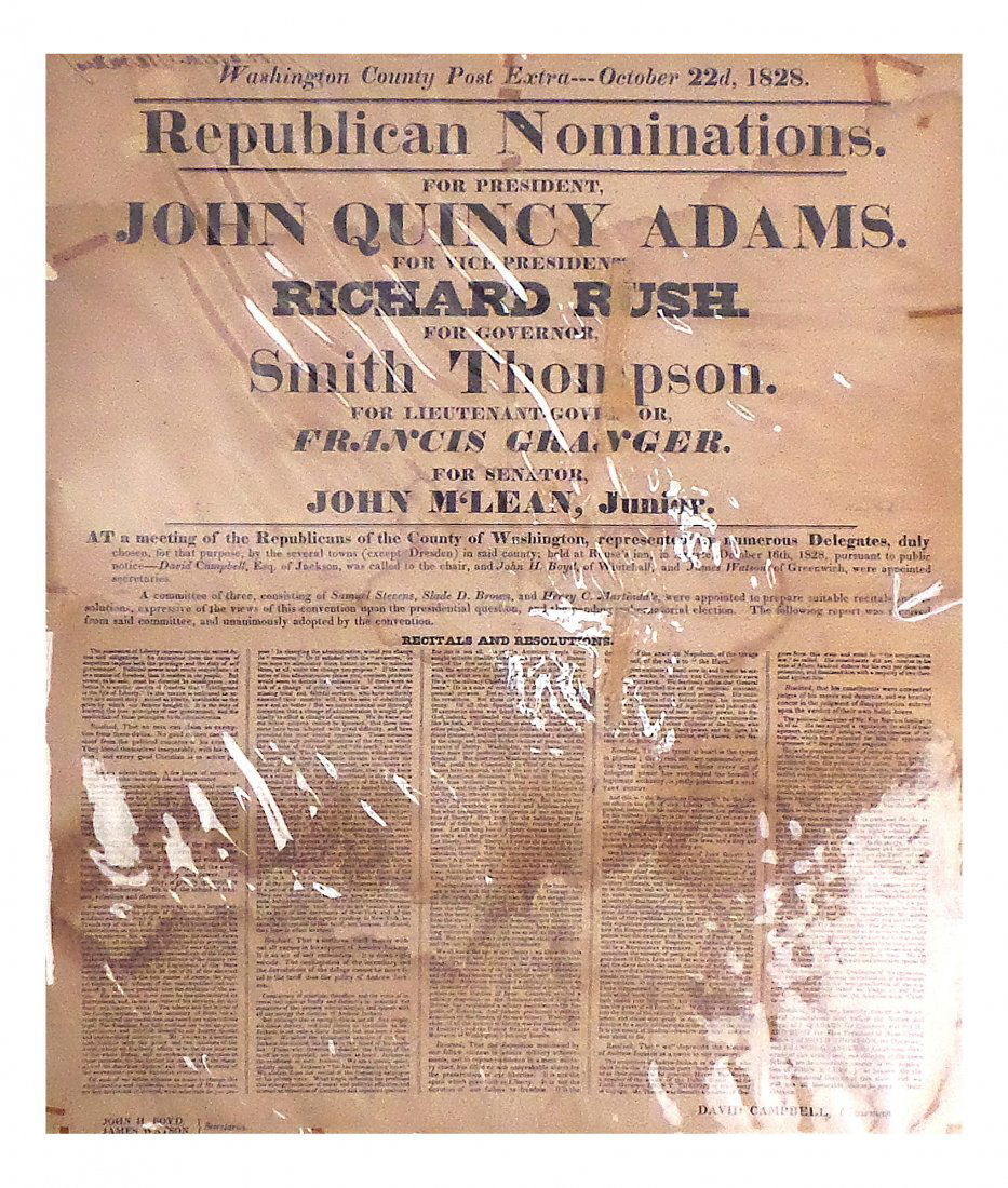 John Quincy Adams  - Campaign Broadside (1 of 5)