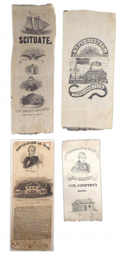 Wiliiam H. Harrison - Silk Campaign Ribbons (1 of 6)