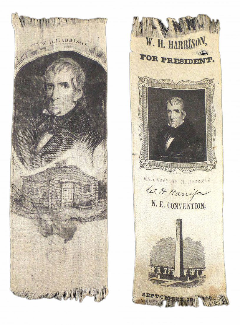 William H. Harrison - Two Campaign Ribbons (1 of 4)