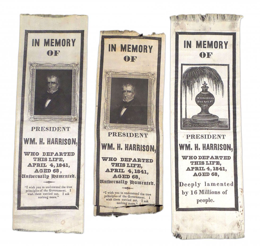 William H. Harrison - Silk Mourning Ribbons (1 of 5)
