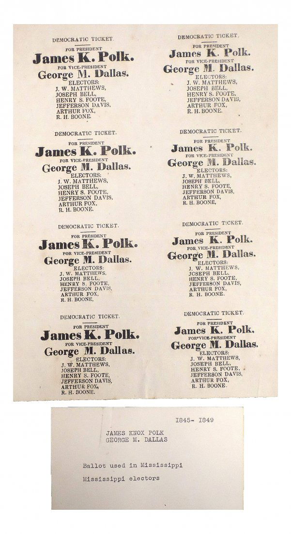 James Polk - Uncut Ballot Sheet (1 of 4)