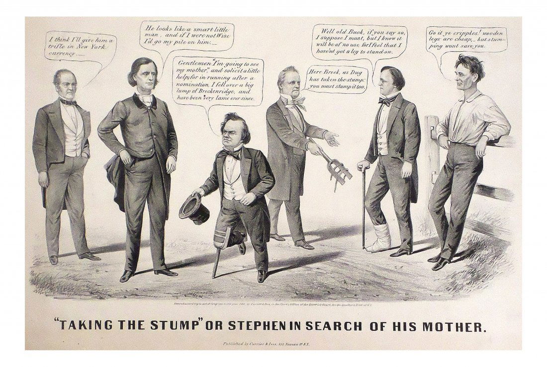 Lincoln, Douglas, Bell, et al.- 1860 Candidates Cartoon (1 of 5)