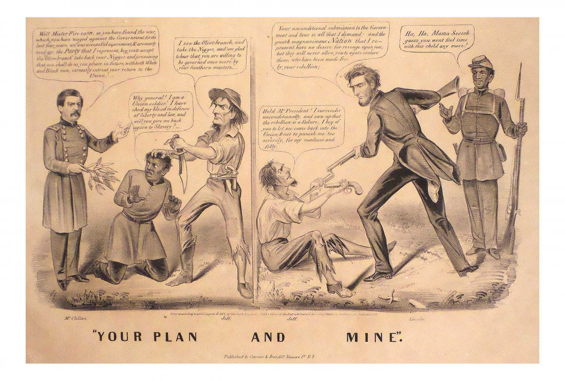 Lincoln - 1864 "Your Plan and Mine" Cartoon (1 of 5)