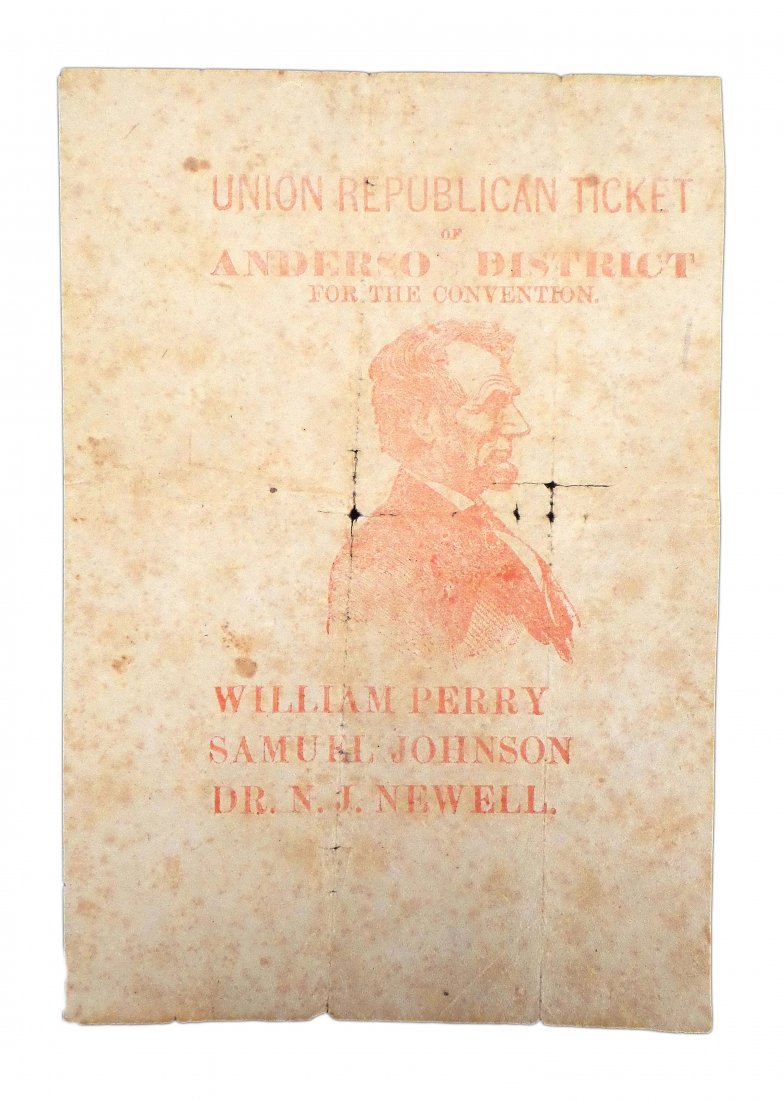 [Lincoln] - Civil War Era Local Union Republican Ticket (1 of 3)