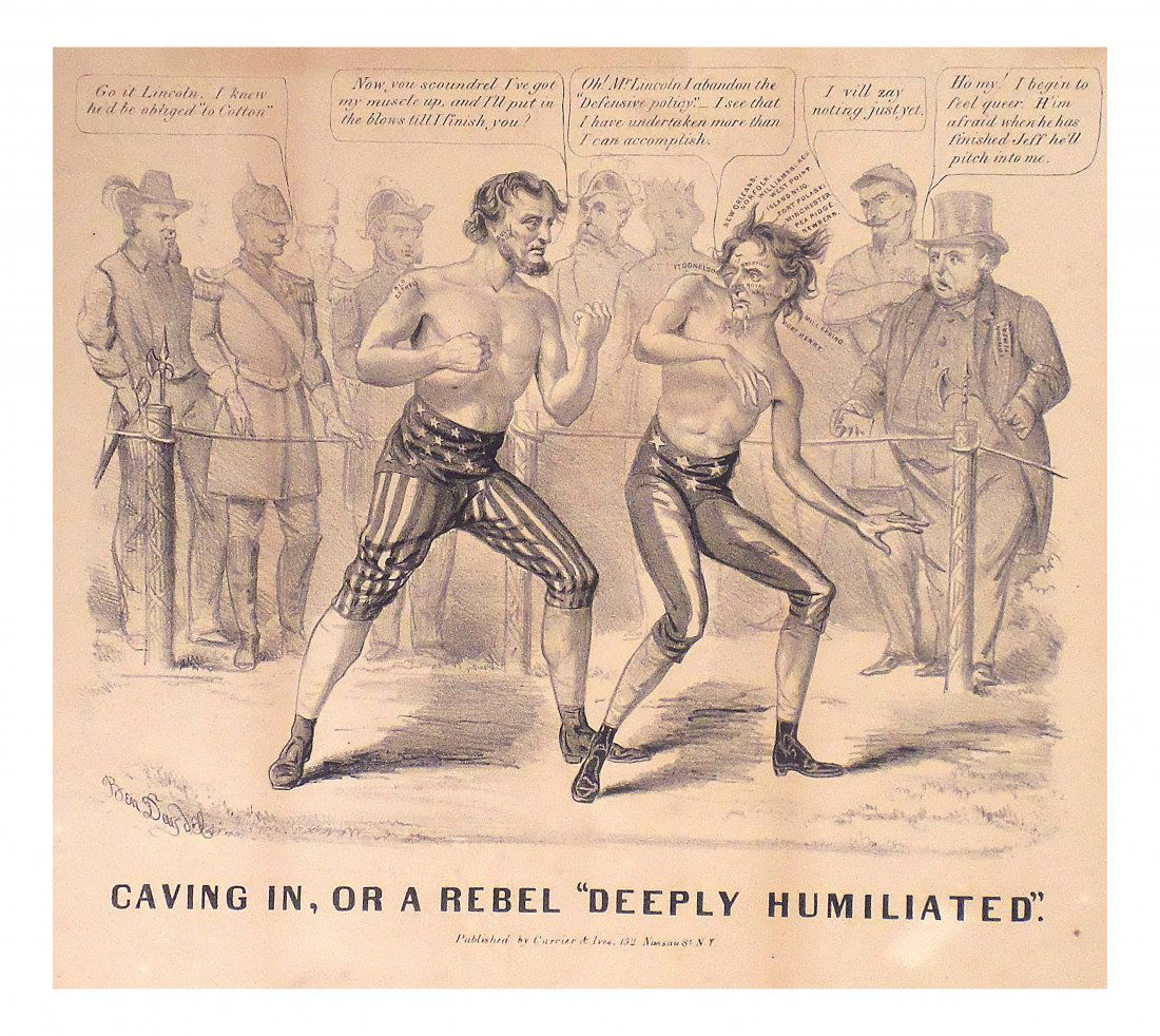 Lincoln - 1863 "...A Rebel Deeply Humiliated" Cartoon (1 of 4)