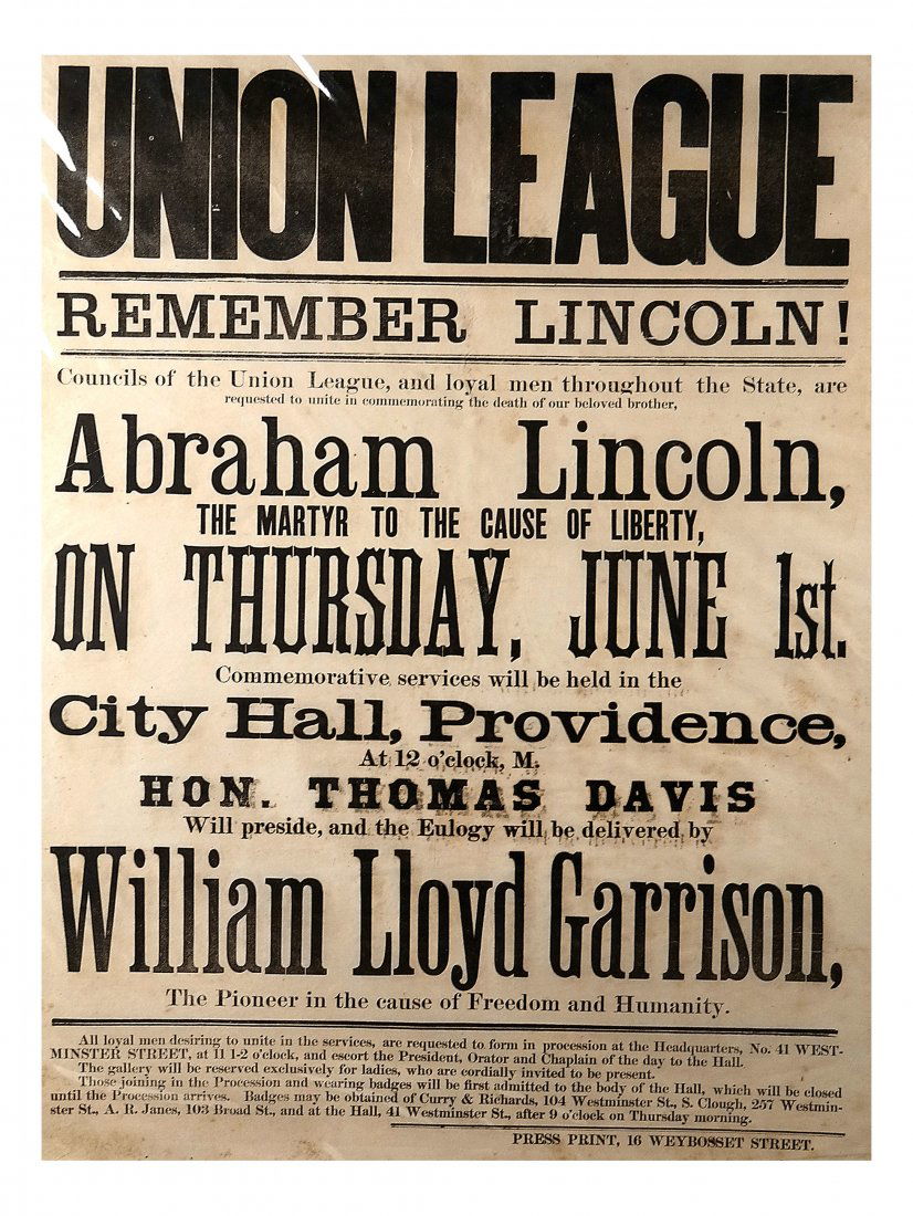 Lincoln - Providence Union League Memorial Broadside (1 of 5)