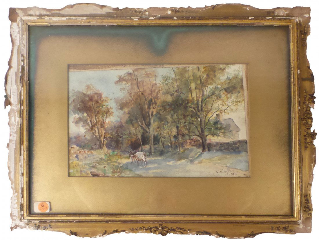 G.M. Clark, Watercolor - Pastoral Scene (1 of 9)