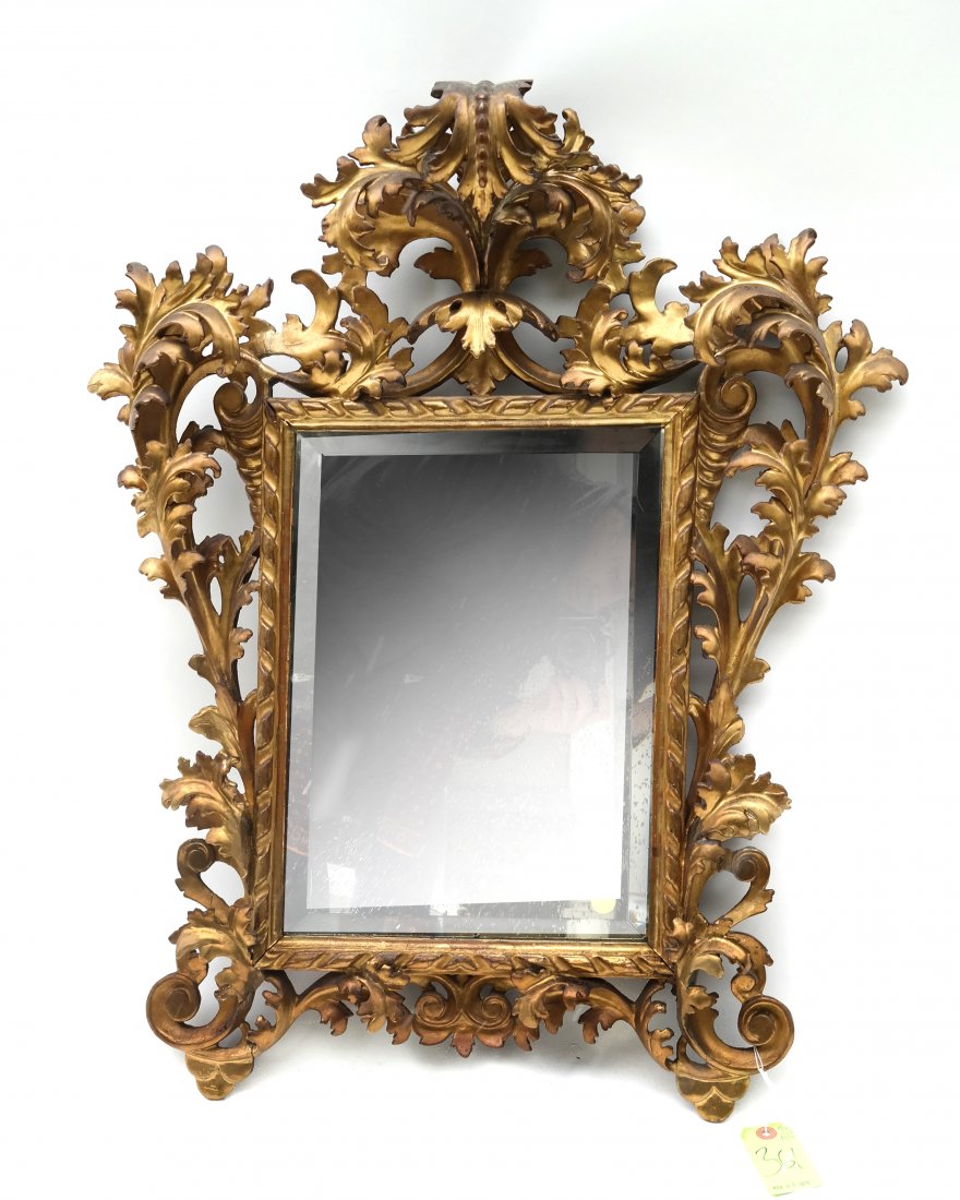 19th C. Baroque-Style Gilt Wood Mirror (1 of 4)