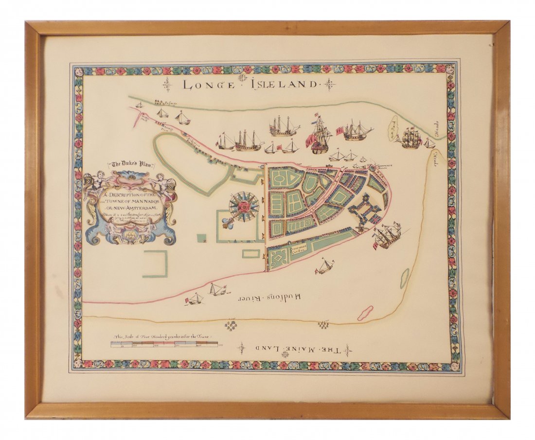 Map of Manhattan, Hand-Colored Print (1 of 4)