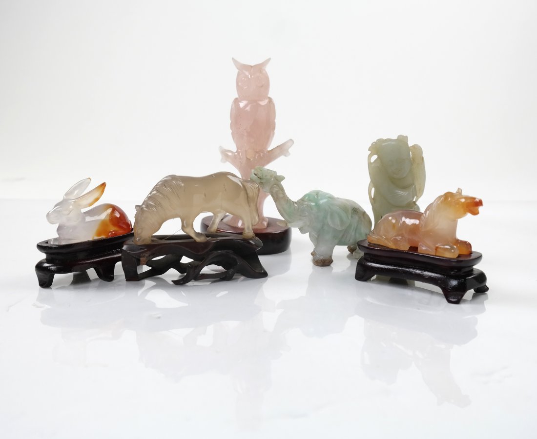 6 Carved Stone Animals (1 of 8)