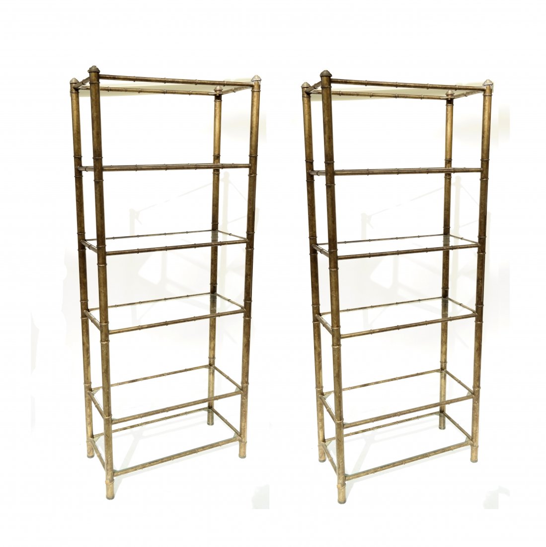 Pair Faux Bamboo Etageres (1 of 7)