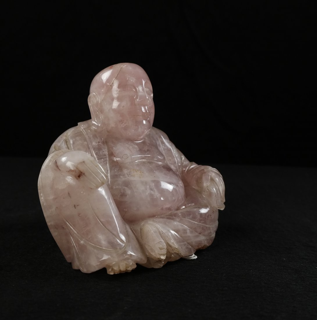 Carved Rose Quartz Buddha (1 of 7)