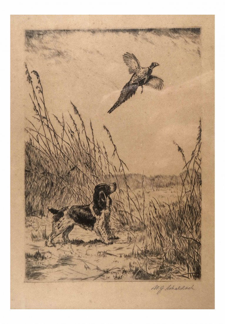 W.J. Schaldach, Hunting Dog Print (1 of 6)