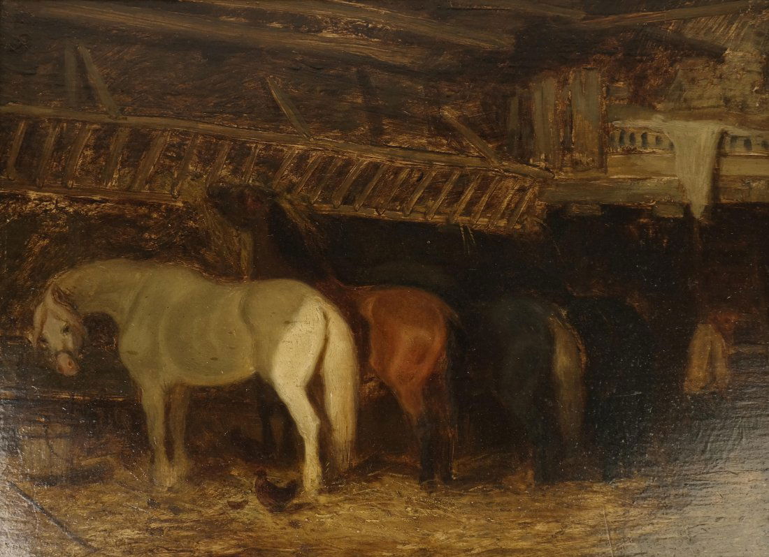 Oil on Panel, Stable Scene (1 of 5)