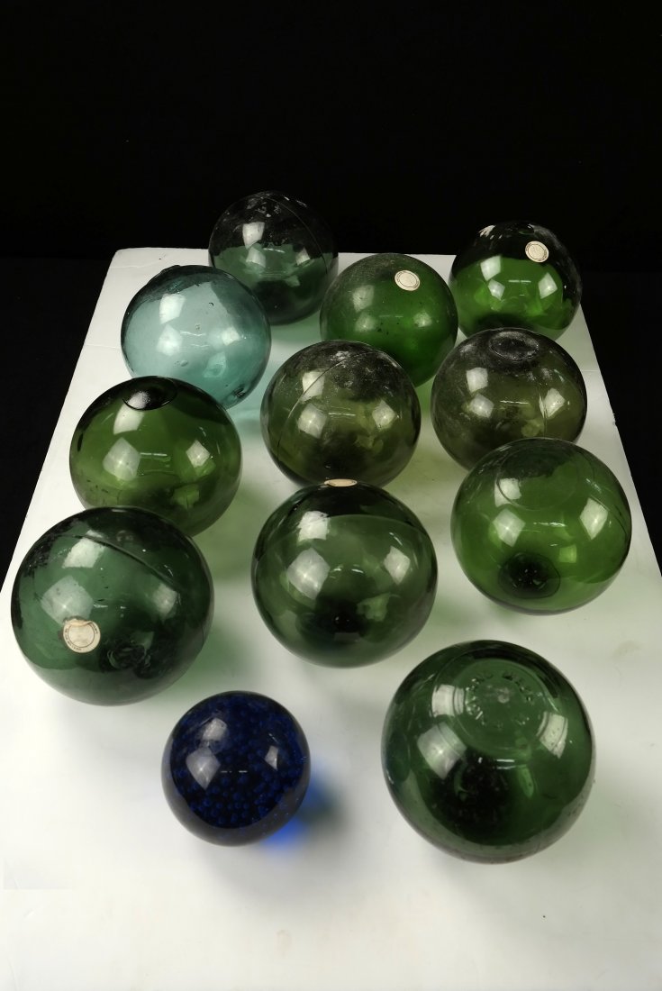 11 Glass Floats and Paperweight (1 of 8)