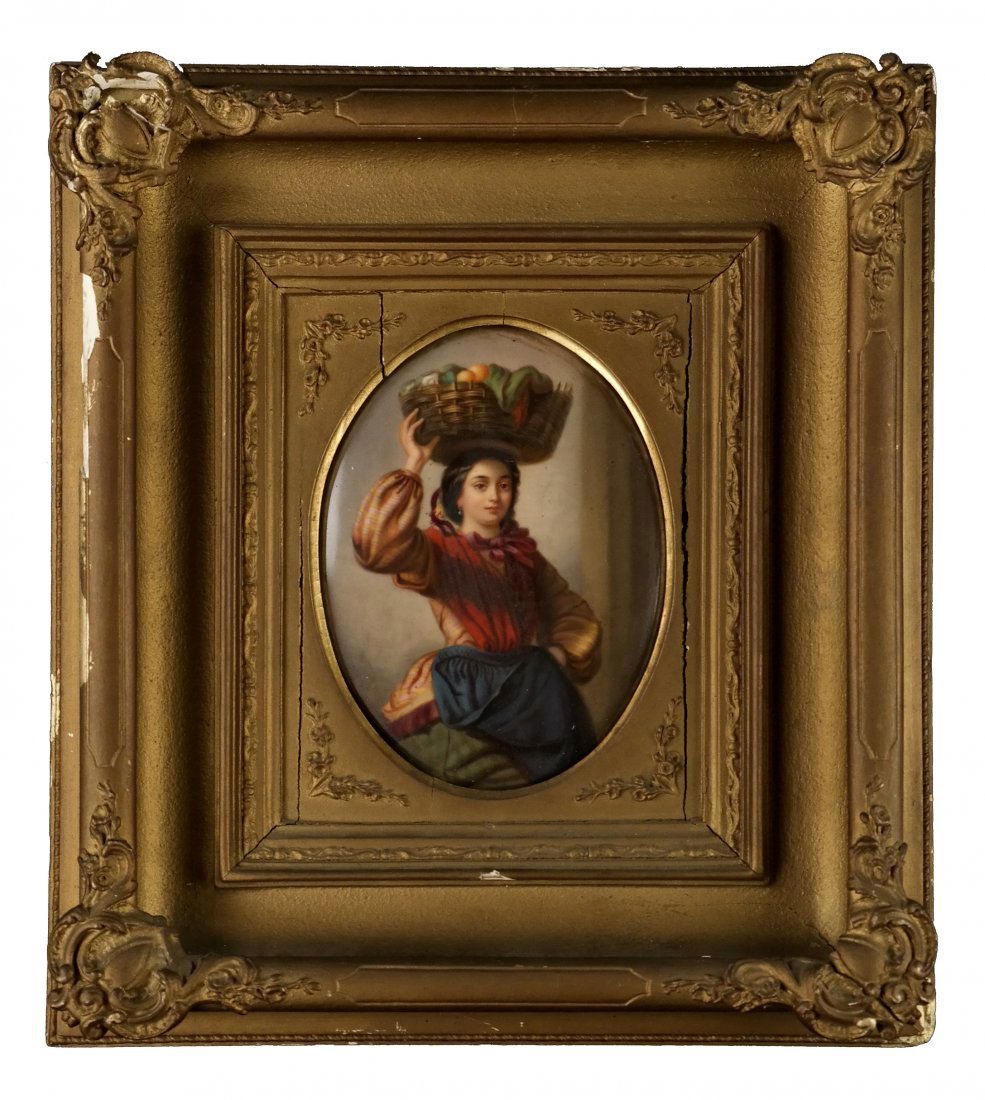 Victorian Painted Porcelain Plaque (1 of 6)