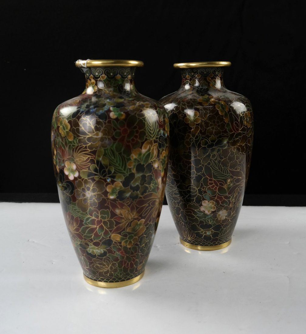 Pair of Large Cloisonne Vases (1 of 3)