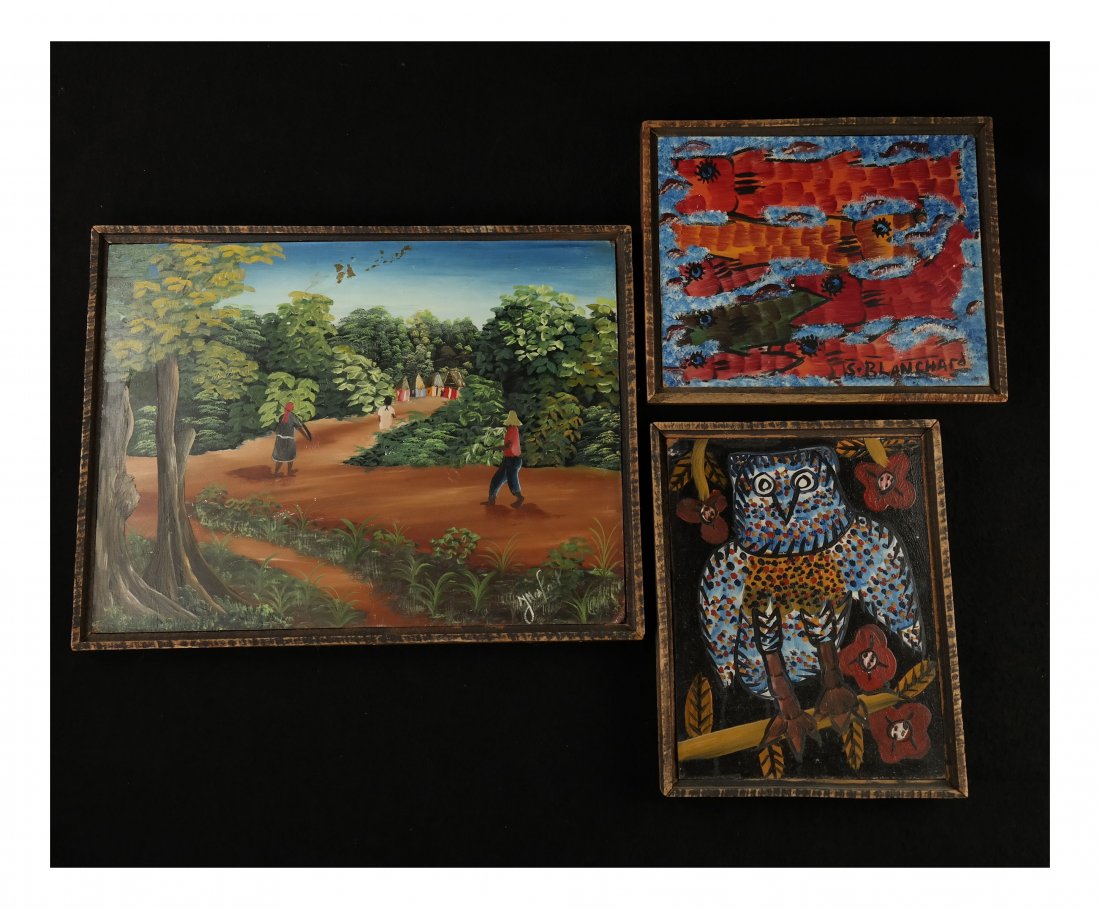 3 Haitian Oils on Masonite (1 of 7)