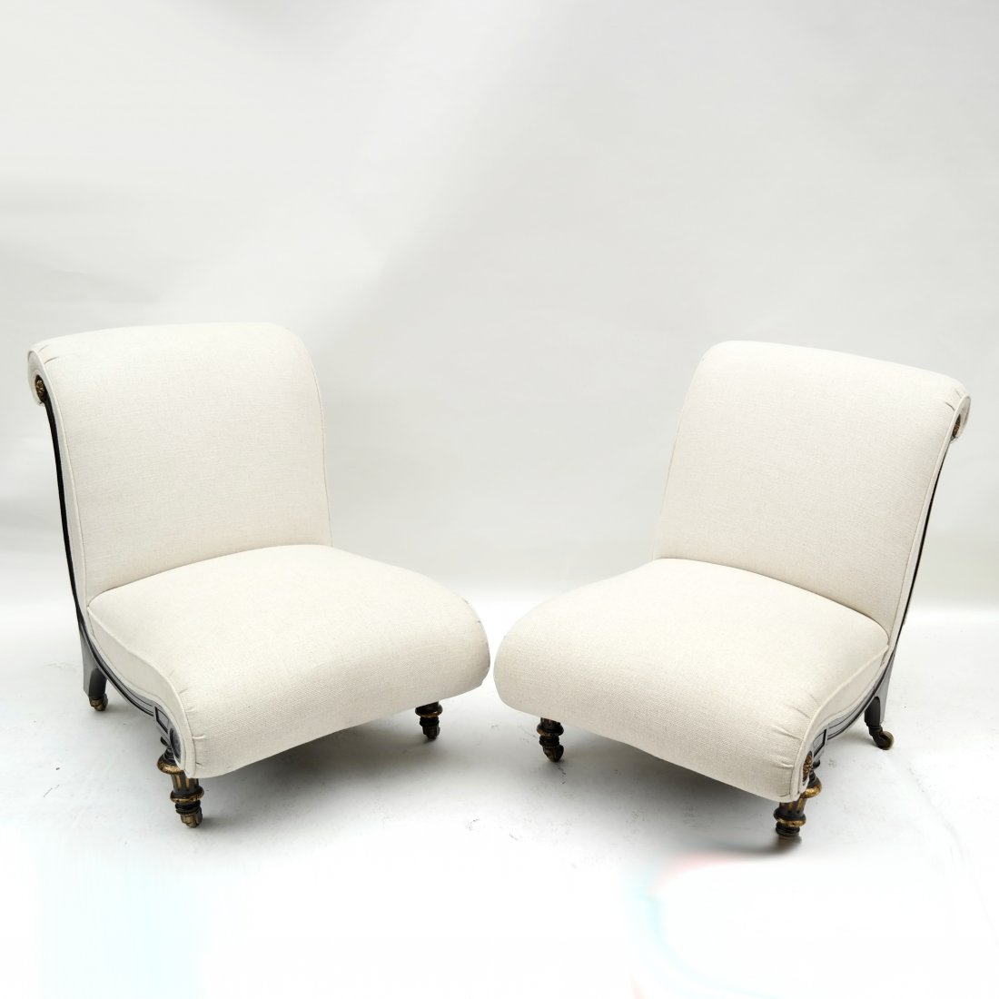 Pair of Regency Slipper Chairs (1 of 7)