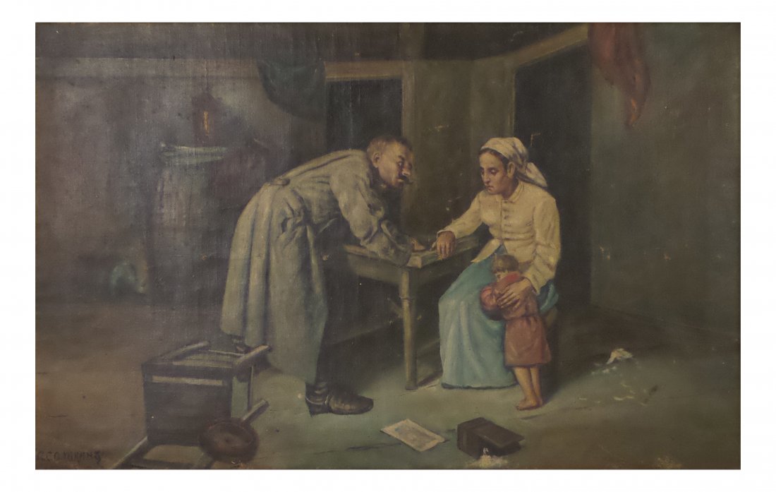 Interior Genre Scene, Oil on Canvas (1 of 10)