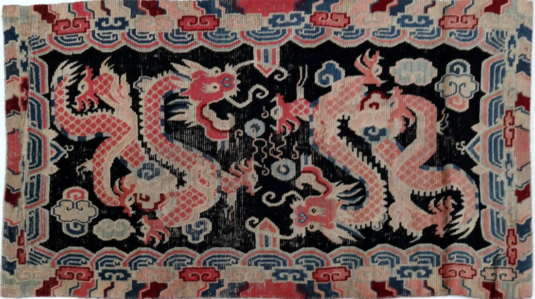 Tibetan Wool Rug with Dragons (1 of 4)